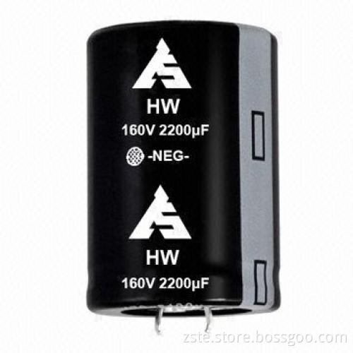 Snap-in e-cap, HW series, 160V, 2200uf